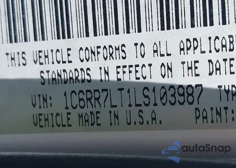 2020 Ram 1500 Classic Warlock 4X4 5'7 Box z USA, uszkodzony, nr VIN 1C6RR7LT1LS103987
